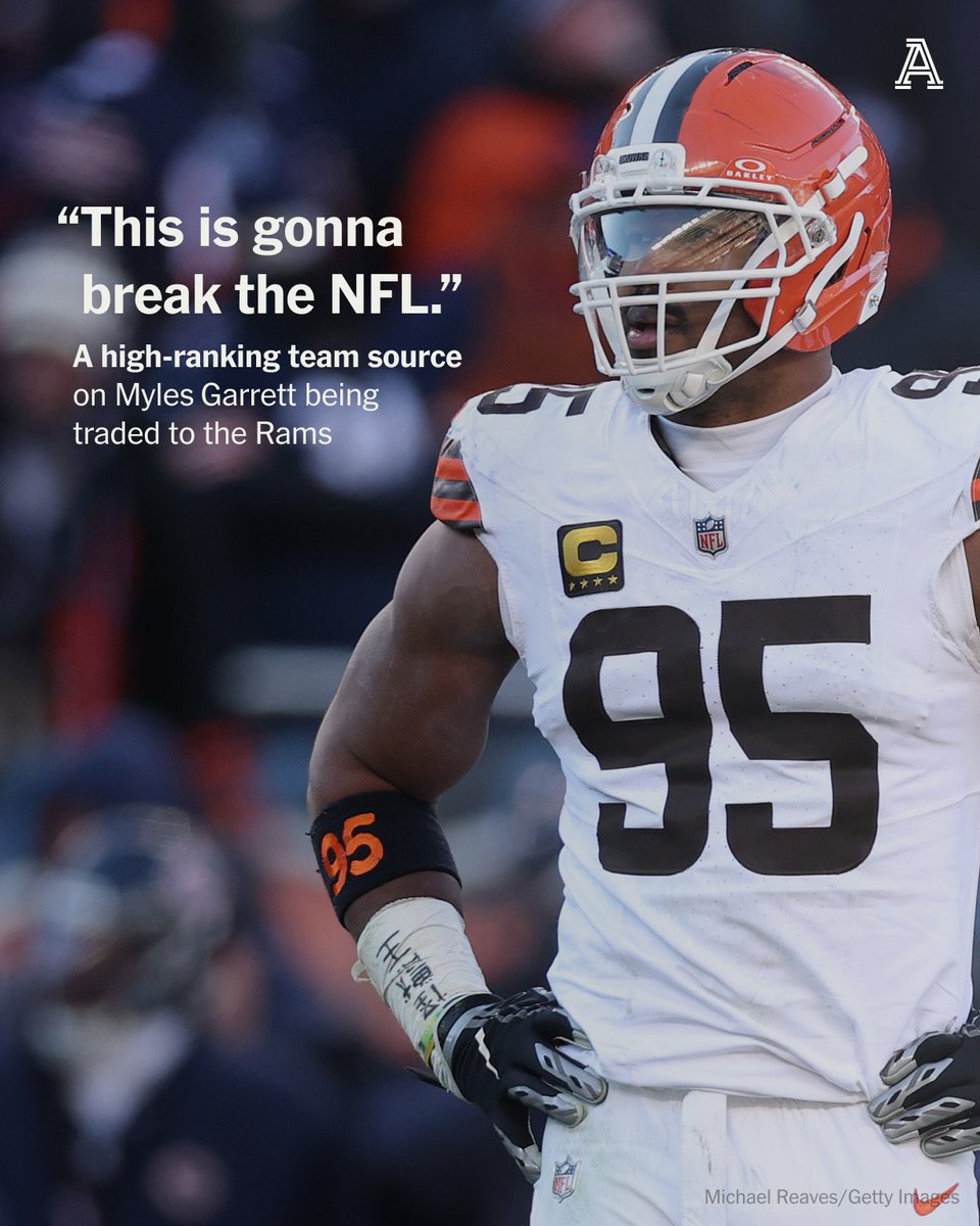 JourdanRodrigue's tweet photo. The Rams first called about Myles Garrett in 2022. For years, they admired him from afar.

In March, they began trade talks with Cleveland and by the draft were so confident it could happen that it partially informed their pick strategy.

Inside a truly seismic trade: https://t.co/4XNgK9AF0e