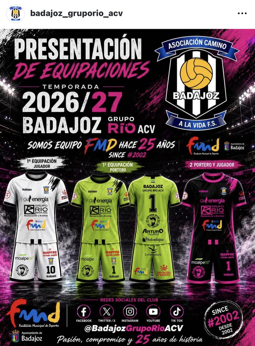AscVida's tweet photo. Presentación equipaciones; @FMD @aytodebadajoz @BarreraGragera @FdezParejo https://t.co/vIJcLNRA1a