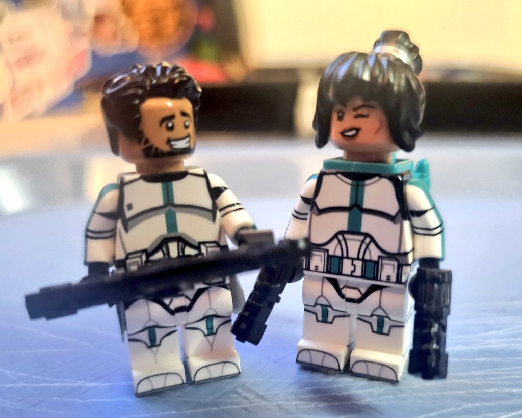 DaddyPoobs's tweet photo. @ad_astrological It is Nya's hair &amp;I was infact inspired by Howzer's squad. He's one of my favorite clones &amp; I LOVE the teal armor, so I made a couple troops to join his team. Here's the other fella, an awkward, heavy trooper called Big Mac. https://t.co/7B8Qo7Dxjr