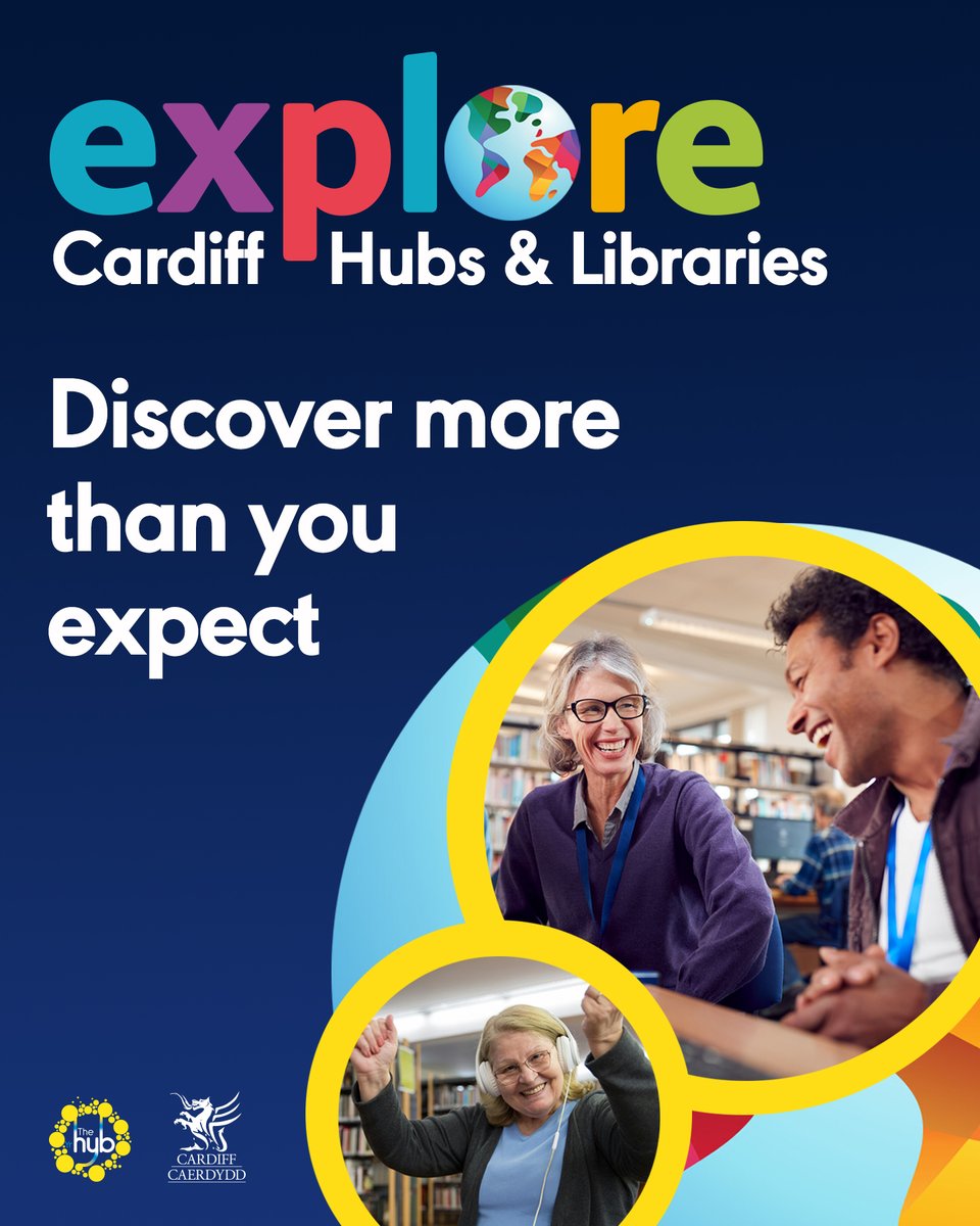 cardiffcouncil's tweet photo. Planning a visit to one of our hubs or libraries? 

Go to https://t.co/QF61VlbagG for details on opening hours, facilities and events. https://t.co/hpd9MpAWoW