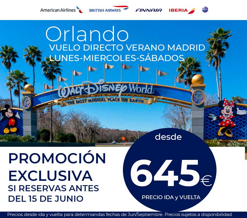 servivuelo's tweet photo. #Orlando Nuevo Vuelo Directo @Iberia https://t.co/A8dyU89SYY