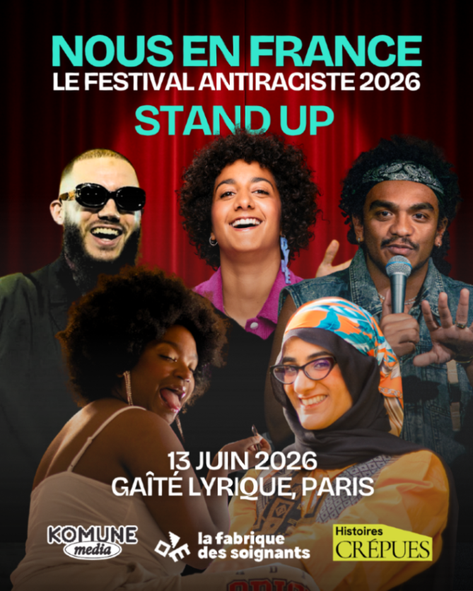 Hist_Crepues's tweet photo. NOUS EN FRANCE, c’est quoi ? Le festival antiraciste de 2026 qui célèbre les corps ✨

LINE-UP du STAND UP : Les humoristes Merwane Benlazar, Tahnee, Crazy N'ouss, Mamari et Avotcha. Mais aussi des concerts, de la ballroom...

🔗La billeterie : https://t.co/SkY48YtZRh https://t.co/z8ULi4l0xi