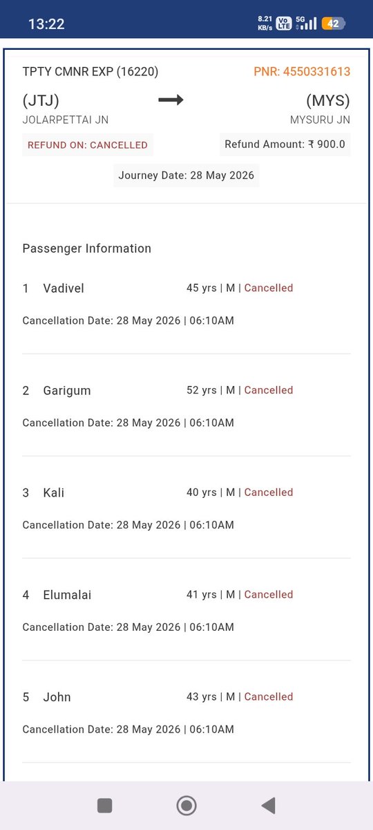 Mdfaraz25's tweet photo. @IRCTCofficial Refund amount not credited yet https://t.co/hmX6sA9pcG