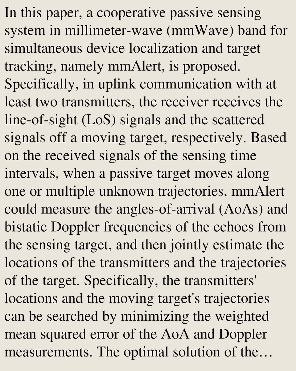 USB's tweet photo. mmAlert: A Simultaneous Device Localization and Target Tracking System via Cooperative Passive Sensing

Chao Yu, Bojie Lv, Chunxi Chen, Jingwen Zhang, Rui Wang
https://t.co/s0gkxWMlN8 [𝚌𝚜.𝙽𝙸] https://t.co/ph8kPYezkx