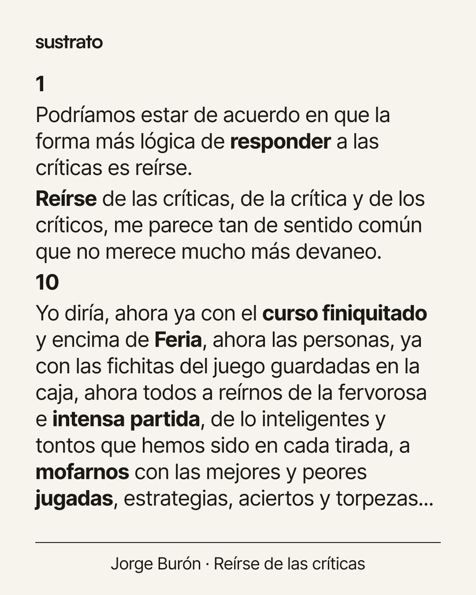 sustrato_ed's tweet photo. Hoy, en 'La muerte del lector', reflexiones de fin de curso desde la Feria. 

«La comedia en sí misma es el género crítico por excelencia (...) Solo desde la distancia del humor se puede comprender, analizar y juzgar, sin atacar, sin ofender...» https://t.co/47S1wMMfOz