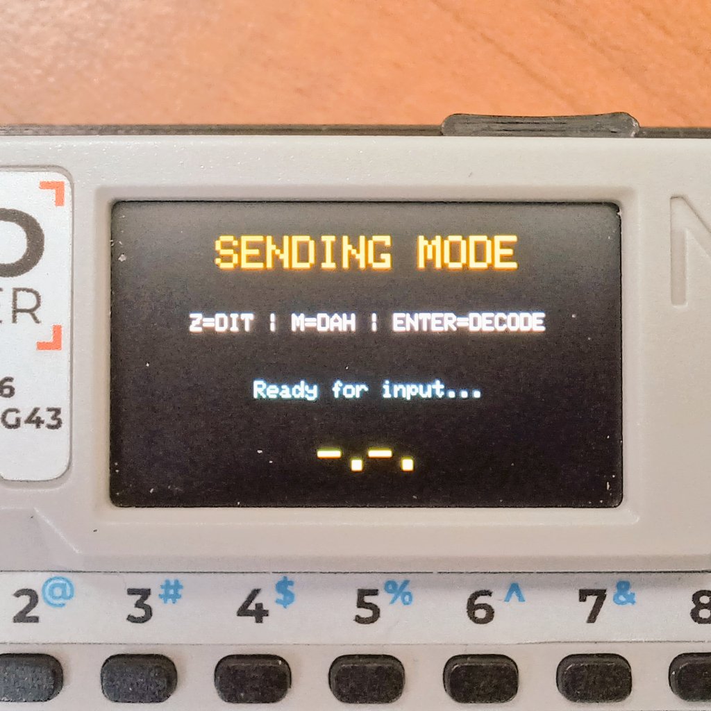 TB3NHM's tweet photo. CW Trainer for #CardPuter ⌨️
4 different mode;
Listening, Sending, Abbrevations and Free Mode
Easy to use...
#m5Stack #cardputer https://t.co/A7hIXblP6S
