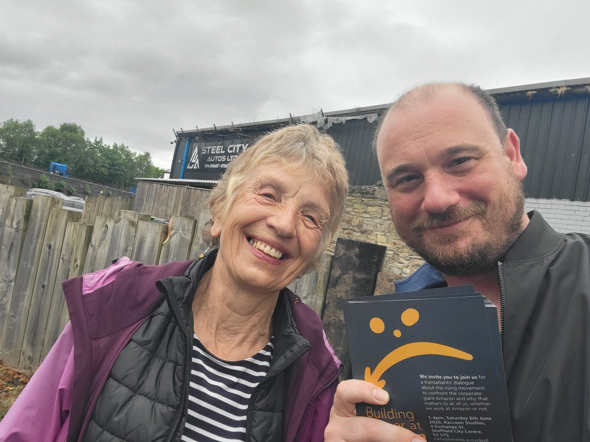 ShefTUC's tweet photo. President and Secretary up bright and early this morning to leaflet Amazon depot ahead of @TUC_NEYH meeting on Sat!

Hear how Amazon workers organise in the US!

🗓️ Sat 6th June
🕚 1pm-4pm
📍Racoon Studios, 4 Exchange St, S2 5TS

🎟️ Book your free ticket:

https://t.co/2eGi1ZmcTs https://t.co/EdzGKYQvXL