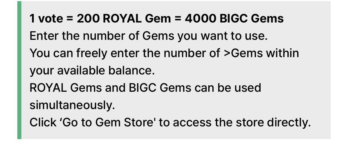 hyeongjunfan's tweet photo. THE SHOW voting takes a lot of gems for 1 voting ticket 🥲
early vote: 400 BIGC (free) gems for 1 vote (unlimited)
live vote: 4,000 free gems for 1 vote (unlimited)

since the gems expire after a year, we should start collecting from now on for vity’s next comeback 😭

((royal 💎gems can only be purchased in the app)
