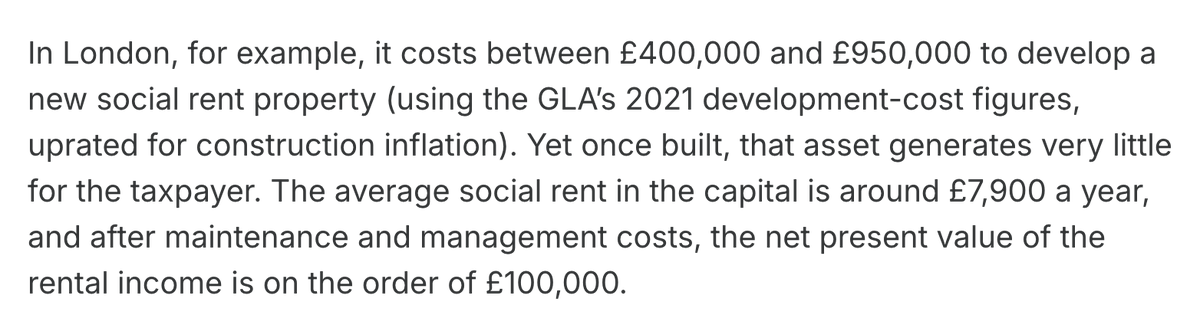 rcolvile's tweet photo. Good piece from @Ben_A_Hopkinson on Right to Buy. The figures on the implicit subsidy to social housing tenants are particularly eye-popping - also explains why 'the state should do all the building and get ££££' doesn't work when it's this hard to build https://t.co/I72RpXhrQS https://t.co/uyW7nspSdc