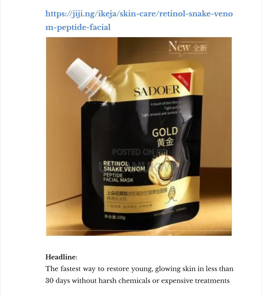 CopyWithEsther's tweet photo. A skincare ad copy for Sadoer Peptide Facial Mask.
Target audience: women experiencing skin aging, dullness, fine lines, and loss of confidence in their appearance.
Read full copy here: https://t.co/VdzKQ1MRTG
#30dayswritingchallenge #copywriting #directresponse #skincarecopy https://t.co/u4iie8GY7N