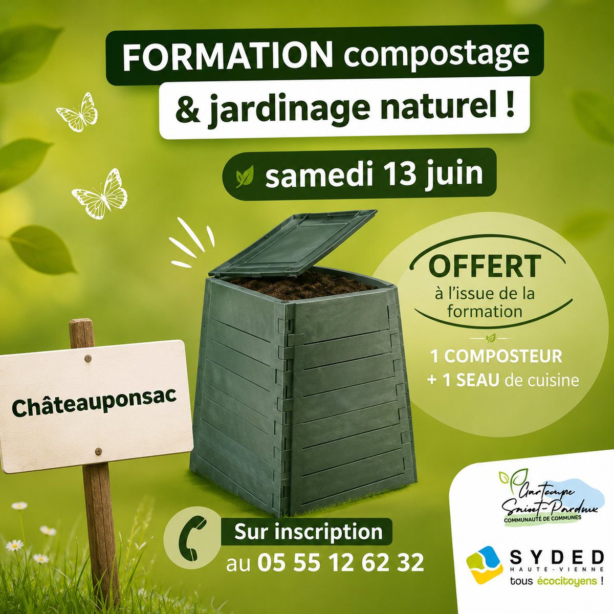ccgsp's tweet photo. 👉♻️ 𝐑é𝐬𝐞𝐫𝐯𝐞𝐳 𝐥𝐚 𝐝𝐚𝐭𝐞 !
Le SYDED 87 organise une #formation, en collaboration avec la communauté de communes : à 𝐂𝐡â𝐭𝐞𝐚𝐮𝐩𝐨𝐧𝐬𝐚𝐜, 𝐥𝐞 𝐬𝐚𝐦𝐞𝐝𝐢 𝟏𝟑 𝐣𝐮𝐢𝐧 𝟐𝟎𝟐𝟔.
🌿 Gratuit, 1h30. Composteur 340 litres et seau de cuisine 𝐠𝐫𝐚𝐭𝐮𝐢𝐭s. #nature https://t.co/SUIiXFrjyw