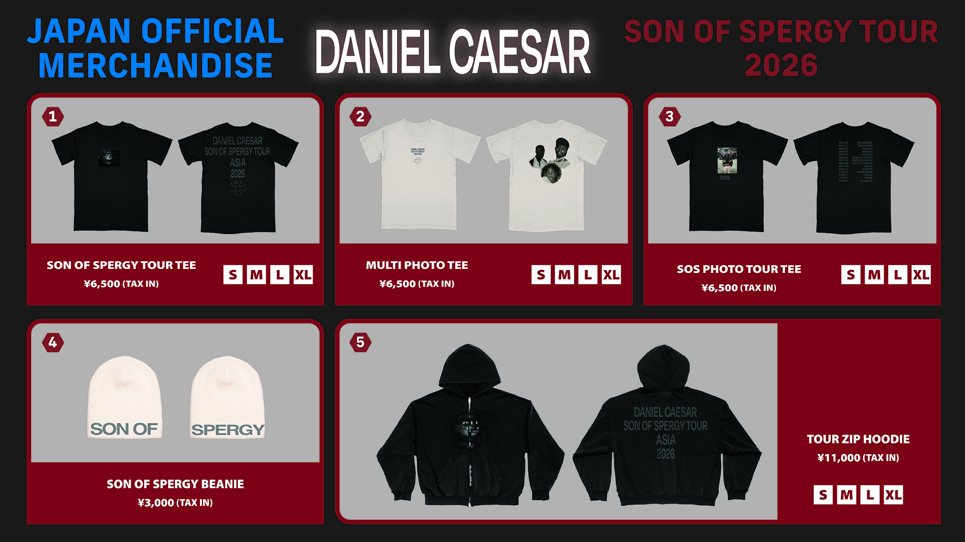 【新品】Daniel Caesar 来日公演Tシャツ（6/4東京国際フォーラム) Live Nation H.I.P. on X: 