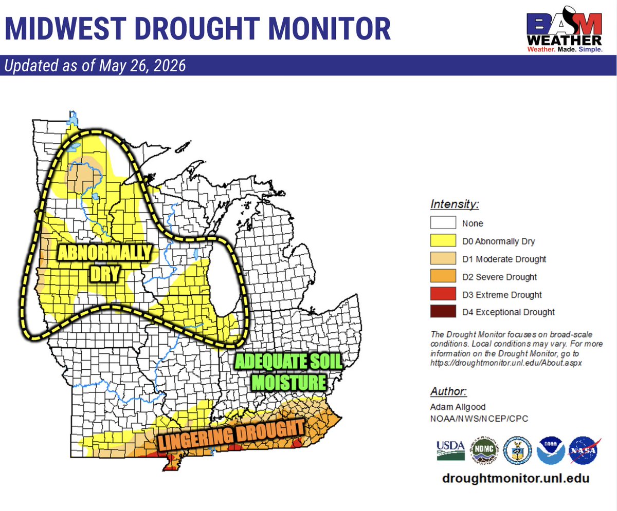 Midwest drought conditions expected to ease with rain