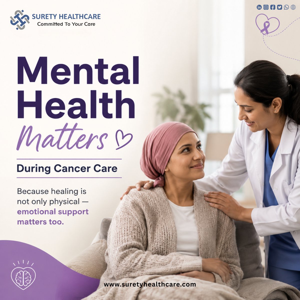 Surety_Healthc's tweet photo. 💜 𝐌𝐞𝐧𝐭𝐚𝐥 𝐇𝐞𝐚𝐥𝐭𝐡 𝐌𝐚𝐭𝐭𝐞𝐫𝐬 𝐃𝐮𝐫𝐢𝐧𝐠 𝐂𝐚𝐧𝐜𝐞𝐫 𝐂𝐚𝐫𝐞 💜

#MentalHealthMatters #CancerCare #OncologyCare #PatientSupport #HealthcareAwareness #healthwins https://t.co/DsQmxoz3rX