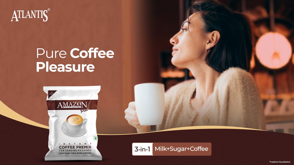 Atlantisplus's tweet photo. Rich taste. Creamy texture. Pure coffee pleasure — loved across workplaces.
#Atlantis #CoffeePremix #OfficeCoffee #WorkplaceEssentials #CoffeeBreak

(Premixes, Office Life,  Coffee Pleasure, Coffee Lovers) https://t.co/SRl4gJPUcJ