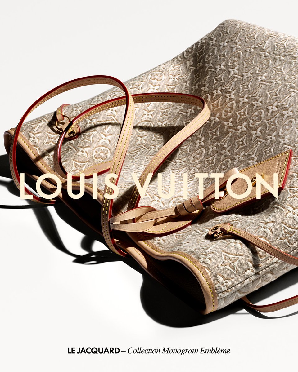 LouisVuitton's tweet photo. Monogram Emblème. A highly tactile canvas drawing its soft hues from the Vuittonnier, the House's signature color library, adorns the iconic Speedy, Side Trunk, Neverfull, and Alma. 

#LVMonogram130 #LouisVuitton