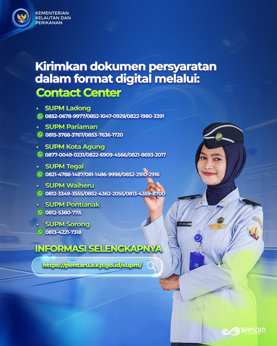 bppsdm_lrmphp's tweet photo. Lengkapi seluruh persyaratan dan pastikan teliti mengisi data. YUK, segera daftar!😊 

#2026KKPGrowStronger #KKPGOID #SDMKP #SDMUnggul #PendidikanKP #PENTARUKKP2026 https://t.co/Oq4BNcpQpZ