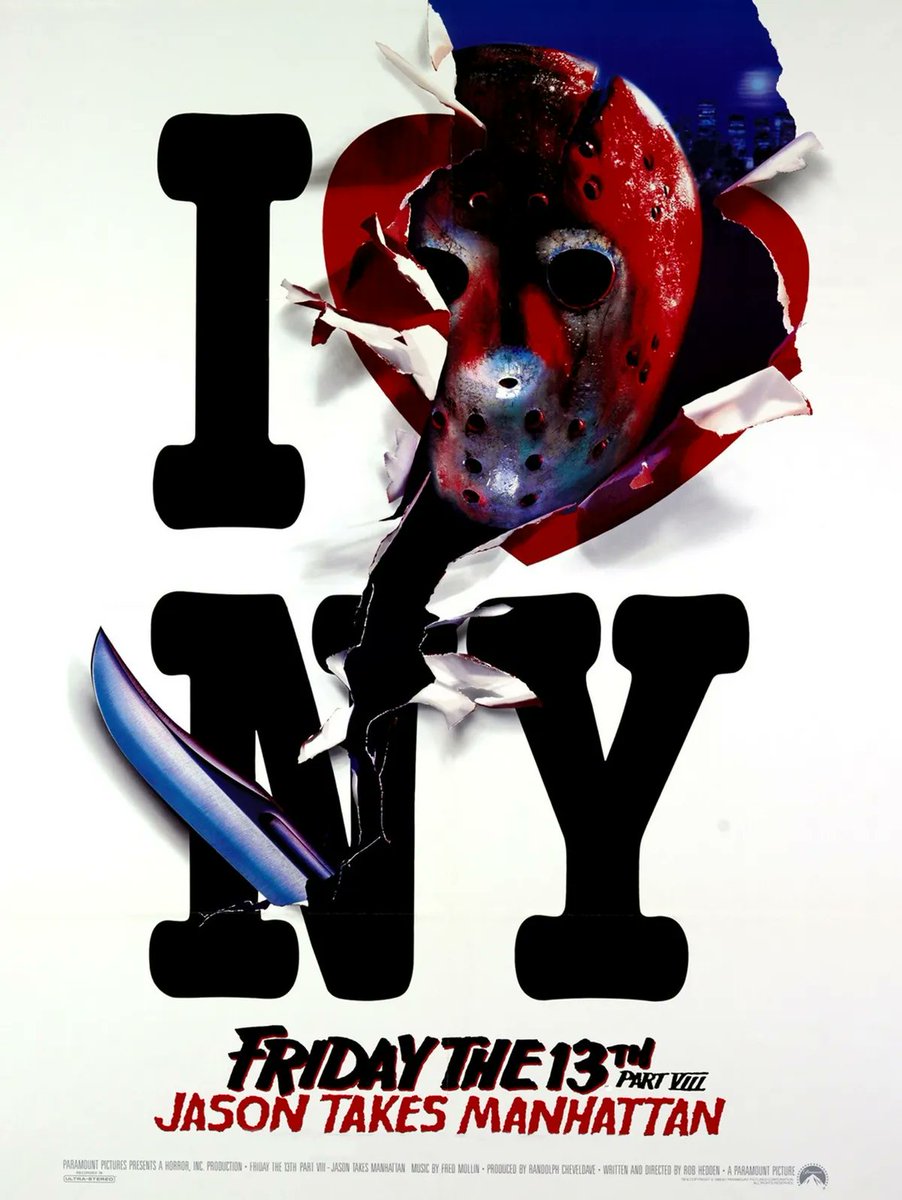 EugWSerra's tweet photo. On July 28, 1989, Friday the 13th Part VIII: Jason Takes Manhattan was released. #JasonVoorhees #KaneHodder #Fridaythe13thPartVIIIJasonTakesManhattan #JensenDaggett #PeterMarkRichman #ScottReeves #VincentCraigDupree #SharleneMartin #KellyHu https://t.co/JegESczhLN