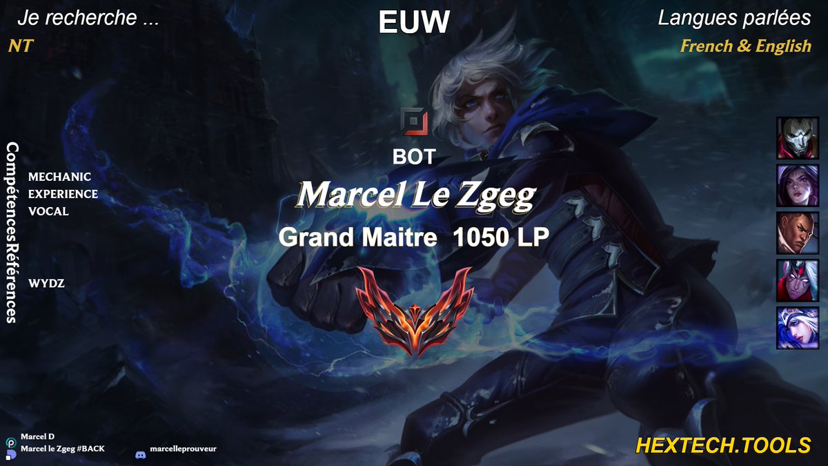DbotMarcel's tweet photo. LFT POST KOF, 
(Oui c’est le 1000 eme et j’en refais un quand je passe chall RAF) 
LFT ADC NT top team 
Ultra motivé pour la last dance 
Full dispo DM / TO https://t.co/DnFoDyJR2c