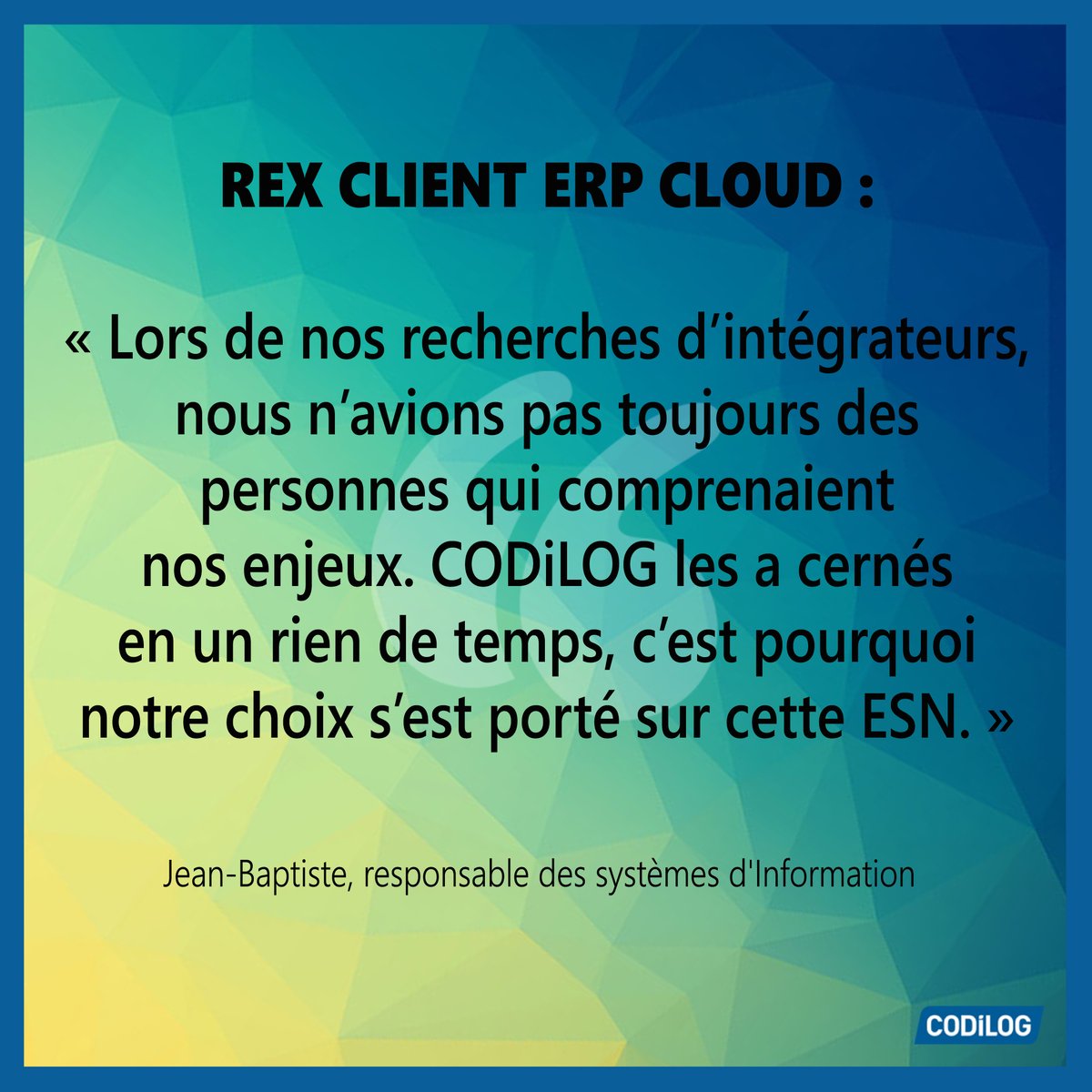 CODiLOG's tweet photo. #CODiLOG #SAP #erpcloud #rise #retour #sapbusiness #avisclient #temoignage #Joule #rex https://t.co/p8wAzEzZ5T