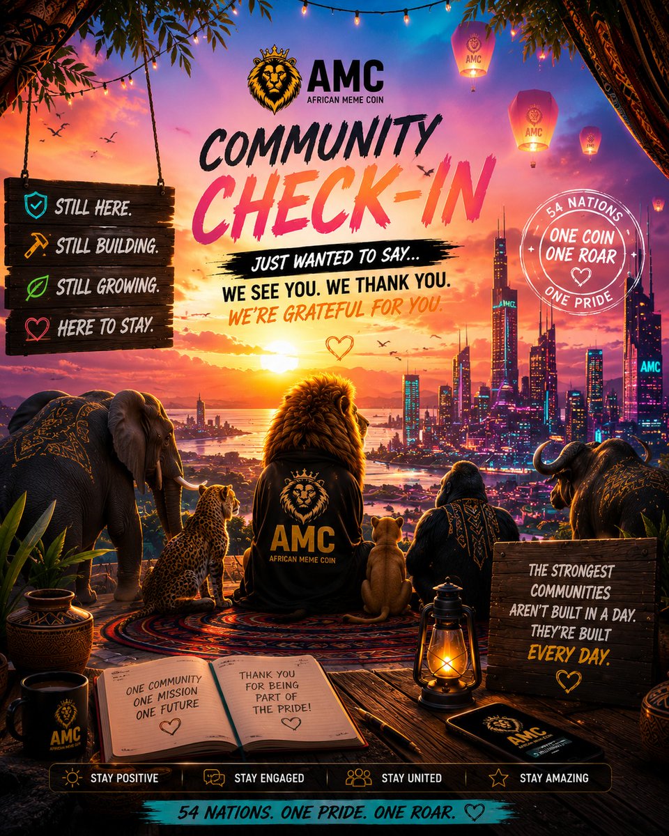 Africanmemecoin's tweet photo. "The strongest communities aren't built in a day. They're built every day."
#AMC #AfricanMemeCoin #54NationsOneRoar https://t.co/SJZcsv1Ia2