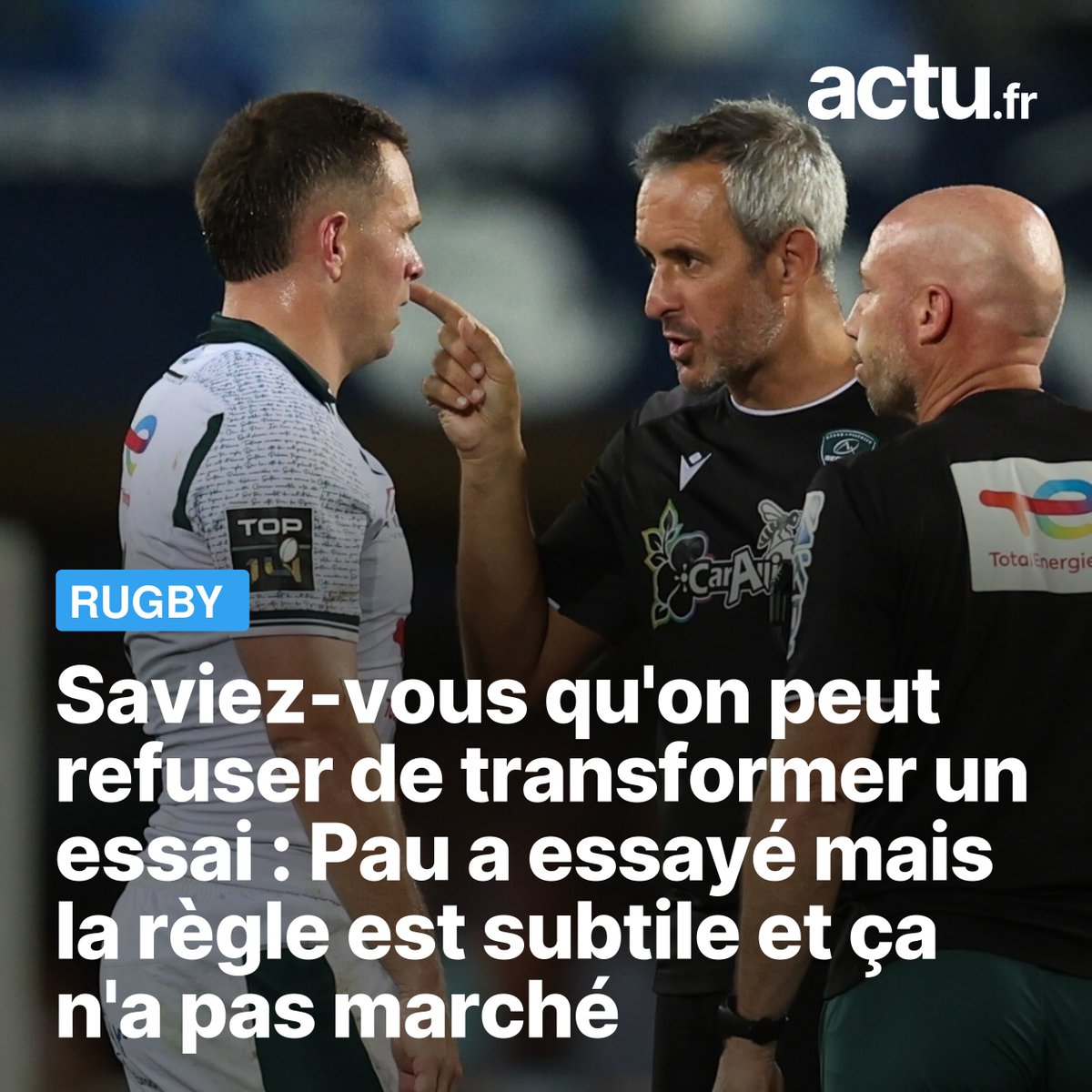acturugby's tweet photo. 🏉 Beaucoup vont découvrir ce point de règlement méconnu... ▶️ https://t.co/kGu0K6GiOG
#rugby #règlement #LNR #WorldRugby #arbitrage par @ClementMazella https://t.co/swk8KogN9I
