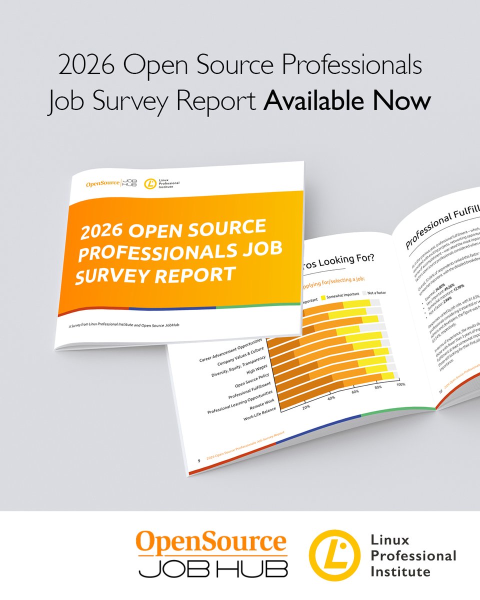 LPISEAsia's tweet photo. The latest Open Source Professionals Job Survey Report by @OSJobHub and @LPIConnect is now available! 🐧 

See what #FOSS professionals value when choosing a job and what helps organizations attract and retain talent: https://t.co/msrgKr396k

#LPI #opensource #admins #dev https://t.co/4Pcij951R7