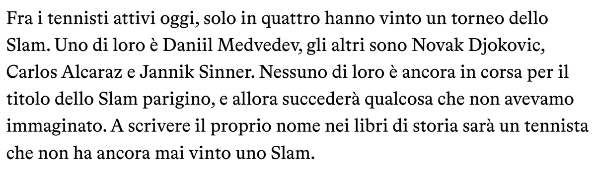 friedgorgo's tweet photo. @lUltimoUomo Bell'articolo, ma del povero Cilic siete riusciti a dimenticarvene pure voi, poche righe sopra! https://t.co/bOeNAauShG