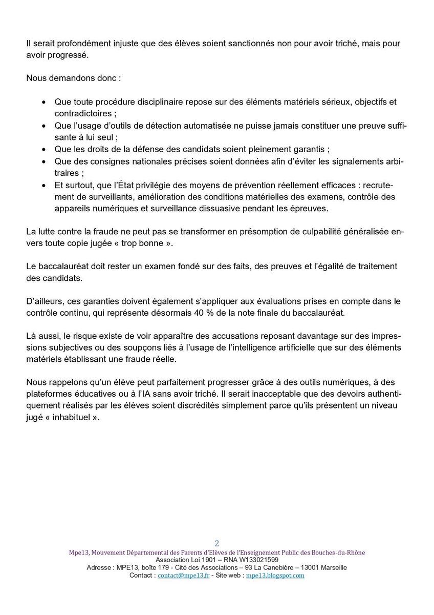 MPE_13's tweet photo. Baccalauréat 2026 : Lutter contre la fraude ne doit pas conduire à fragiliser les candidats honnêtes. 
https://t.co/jysS3l25VS

#mpe13 #examen #bac2026 #bouchesdurhone #lycée https://t.co/lIGsCAtlCl