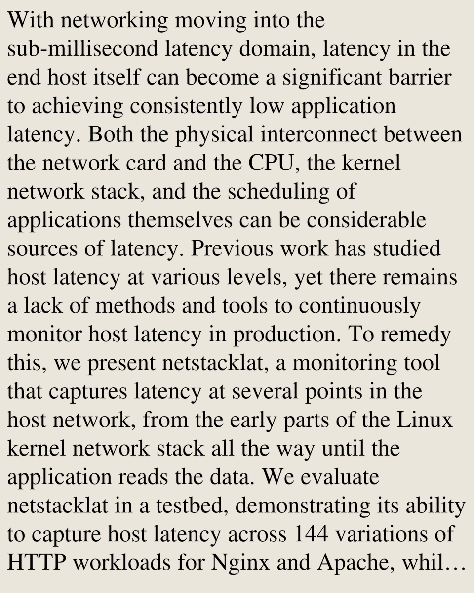 USB's tweet photo. Waiting at the front door: Continuous monitoring of latency in the host network stack

Simon Sundberg, Anna Brunstrom, Simone Ferlin-Reiter, Jesper Dangaard Brouer, Toke Høiland-Jørgensen
https://t.co/wQEMYEMxv7 [𝚌𝚜.𝙽𝙸] https://t.co/QJQGX4ybzi