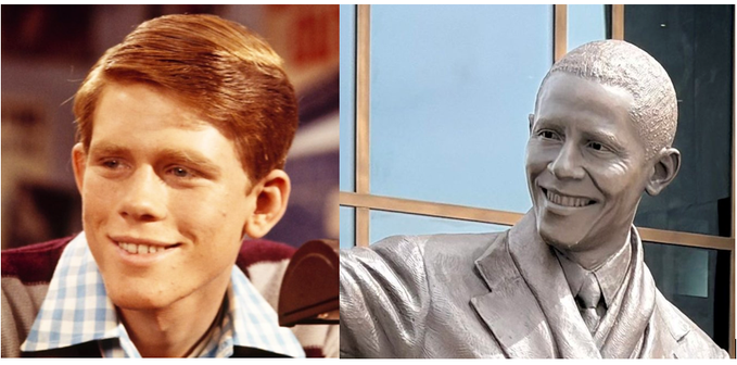 StaciLMorrison's tweet photo. @Milajoy For reference purposes. You cannot unsee it, Obama Richie Cunningham, cut in Season 1 for causing racial tension on set at Happy Days. https://t.co/ncwcBpY3dG