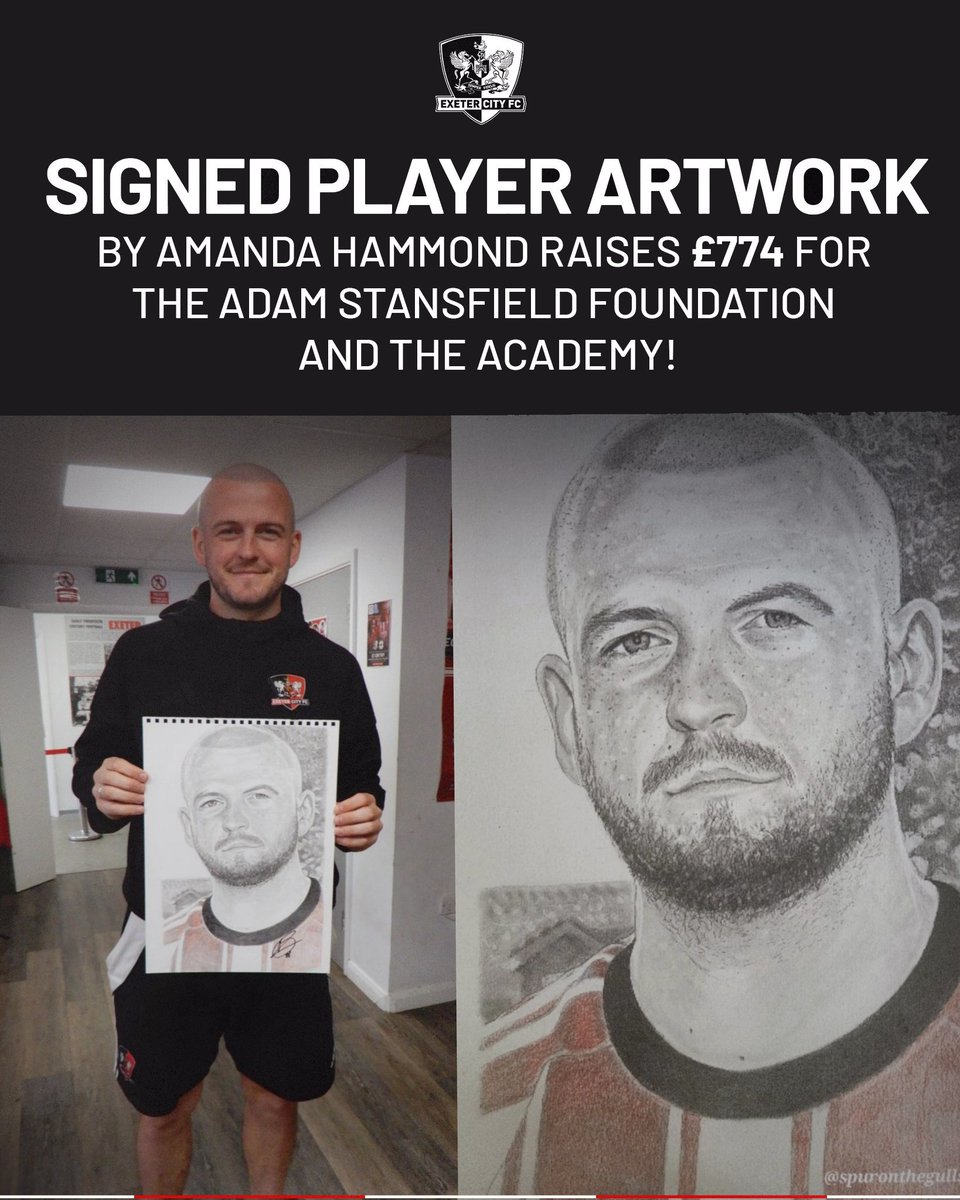 OfficialECFC's tweet photo. 👏 The auction of @SpurOnTheGulls's incredible artwork raised a fantastic £7️⃣7️⃣4️⃣which is split between @ECFC_Academy and @as9foundation 👏

Thank you Amanda ❤️

#ECFC #SemperFidelis https://t.co/YsuIYEj61x