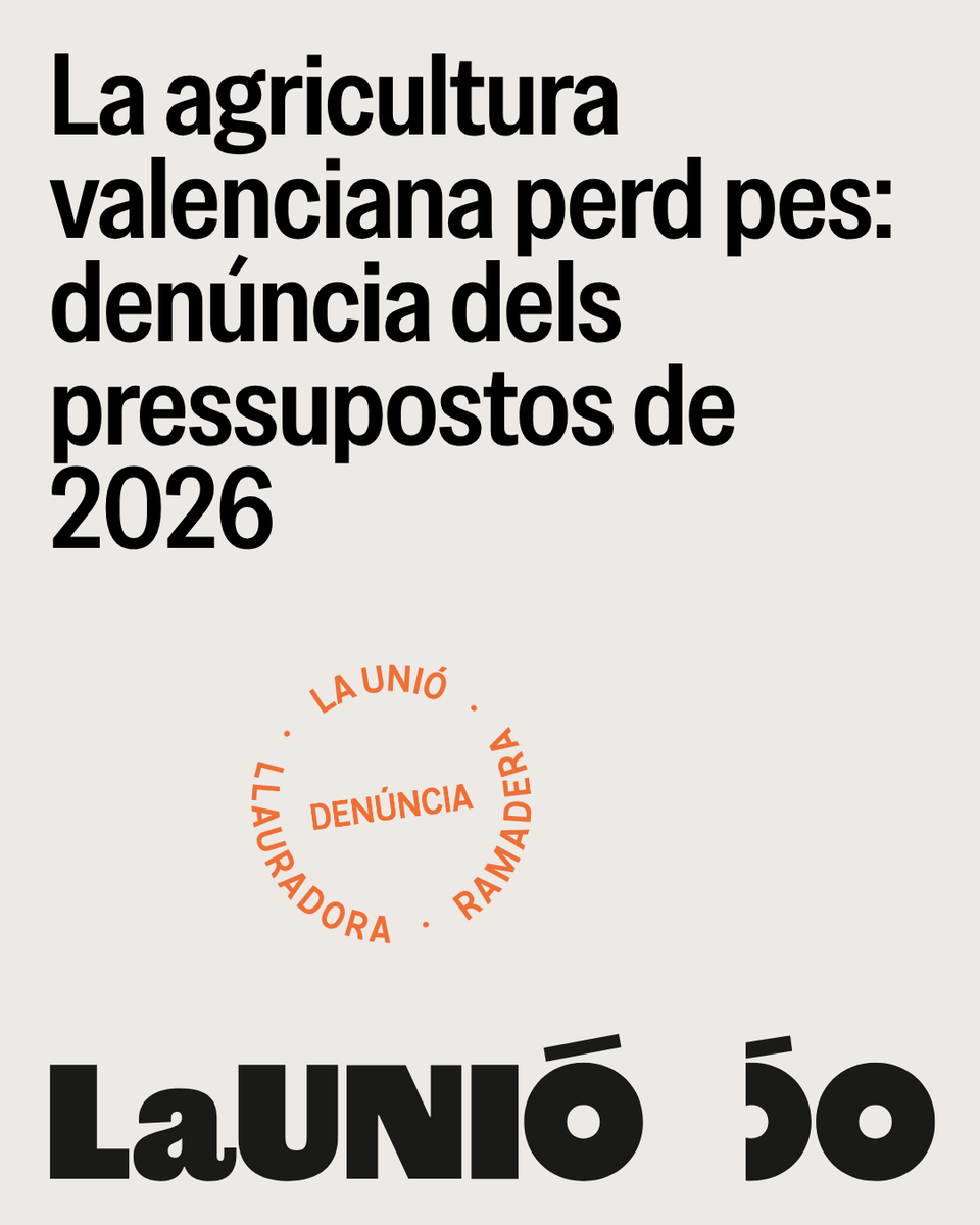 UnioLlauradora's tweet photo. 🚜 @UnioLlauradora denuncia que l'agricultura només rep l'1,38% del pressupost @generalitat.

📉 +0,67% per a Agricultura 
📈 +3,14% pressupost global
⚠️ Retallada del 49,65% en estructures agràries.

L'agricultura no pot continuar perdent pes.

+ info: https://t.co/F39OHaRf2z https://t.co/hcQD0kkYei