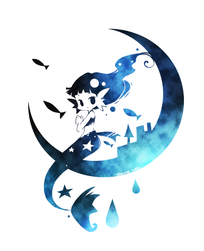 orange_lore's tweet photo. 月と人魚 https://t.co/NNxyuSRejd