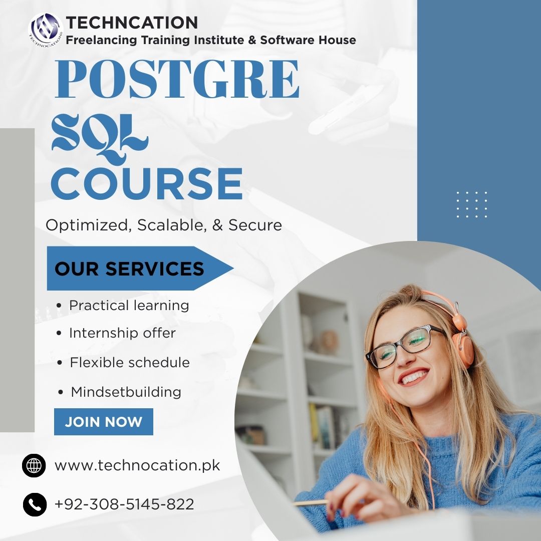 TechnocationSo's tweet photo. ☀️🐘 Summer PostgreSQL Course – Learn database design, SQL queries, data management &amp; optimization skills. Build a strong foundation for modern software and data careers! 🚀

#PostgreSQL #Postgres #SQL #Database #SummerCourse #DataAnalytics #Programming 
 +923085145822 https://t.co/AUuQUkYuMh