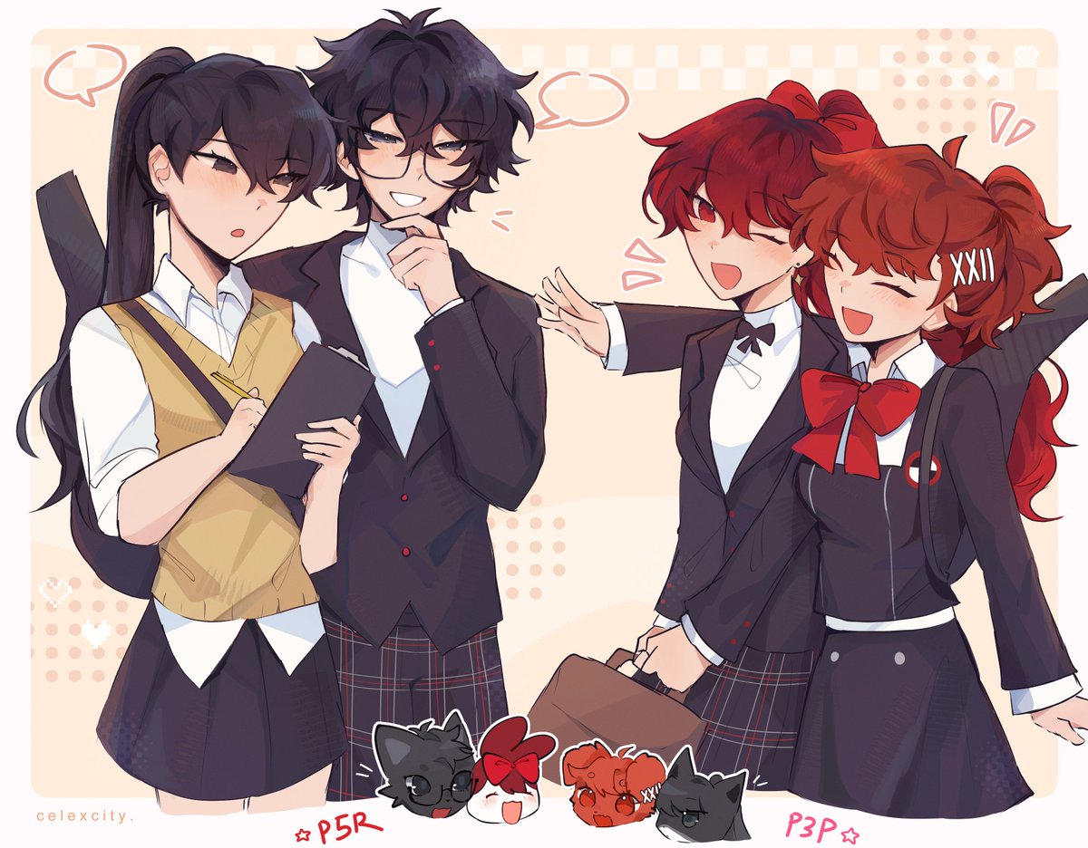 celexcity's tweet photo. [ 🍱☕️, hamurio ] black cats x fluffy redheads https://t.co/KTCPQkVq7n