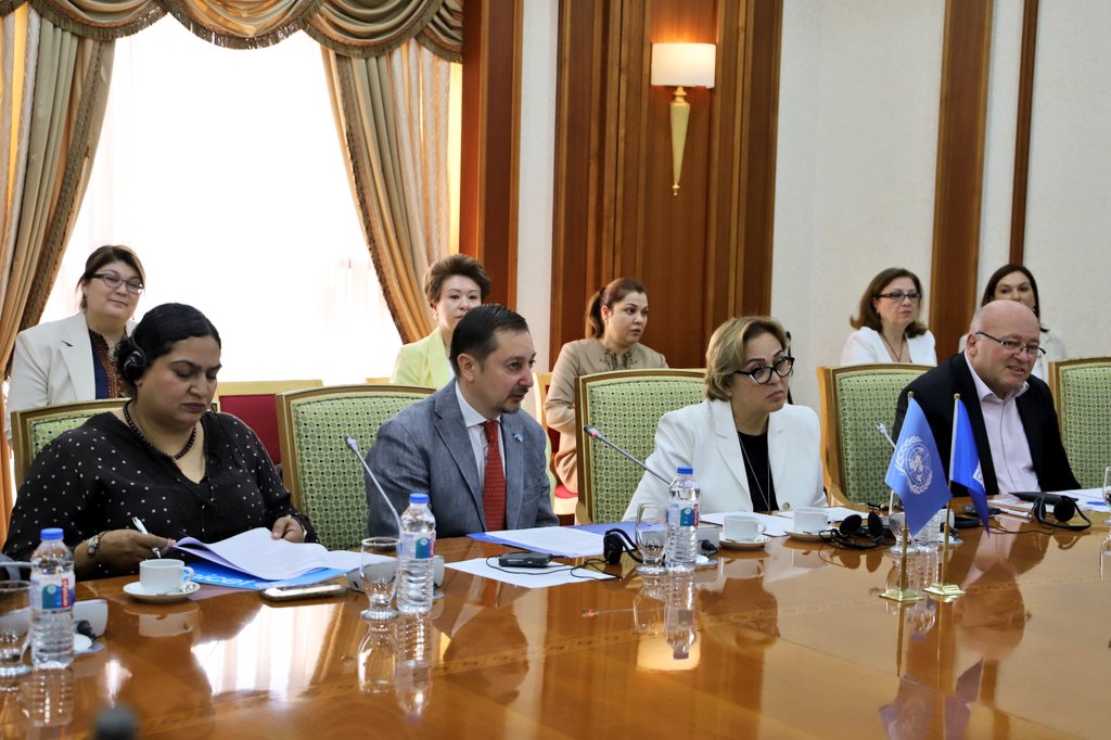 DShlapachenko's tweet photo. UN in Turkmenistan and Ministry of Finance and Economy convened policy dialogue in form of “Hard Talk” on #SDG financing, bringing together Government, UN entities, IFIs and partners to discuss INFFs and public financial management reforms. https://t.co/F2Mxxxga0a