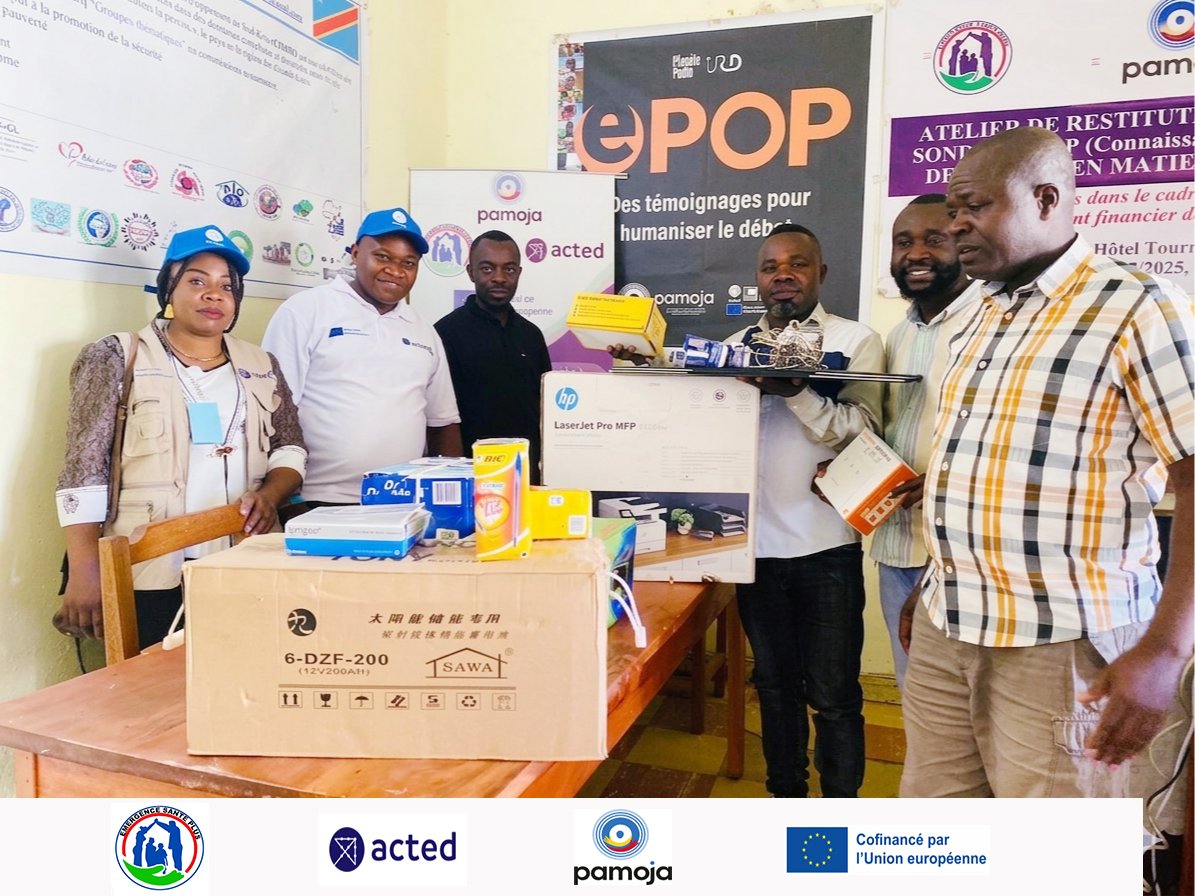 EmergenceESPlus's tweet photo. Dans le cadre du projet #PamojaRDC, #ESPlus a reçu un appui institutionnel d'#Acted (fournitures bureatiques, panneau solaire, imprimante,...). #ESPlus tient à exprimer sa profonde gratitude à #Acted pour la dotation de ces équipements de qualité reçue. https://t.co/MXHzpRVJoI