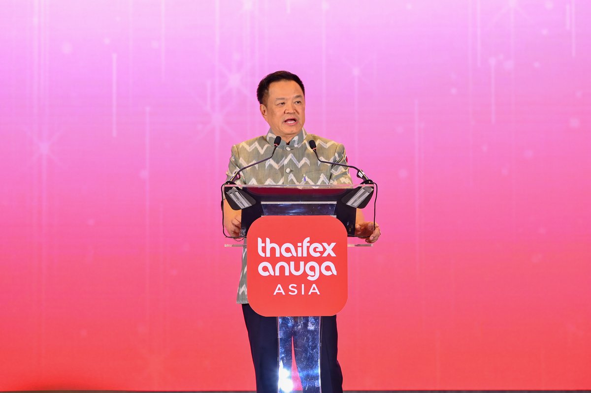 fdiforum's tweet photo. Prime Minister opens THAIFEX – ANUGA ASIA 2026, welcoming buyers from 130 countries worldwide: Mr. Anutin Charnvirakul, Prime Minister of Thailand, presided over the opening ceremony of THAIFEX – ANUGA ASIA 2026, Asia’s most comprehensive and influential… https://t.co/JOJFogMH8R https://t.co/NfKHyfMhVf