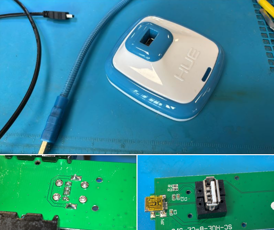RetroComputingG's tweet photo. On the workbench today we have a Hue Visualiser. The slightest touch &amp; it disconnects from the PC. Due to wear &amp; tear over the years the solder joints on the USB port had become cracked/dry jointed so it needed a quick re-flow of the solder :) #RepairNotReplace #ElectronicsRepair https://t.co/Ck0Hbd2xLQ