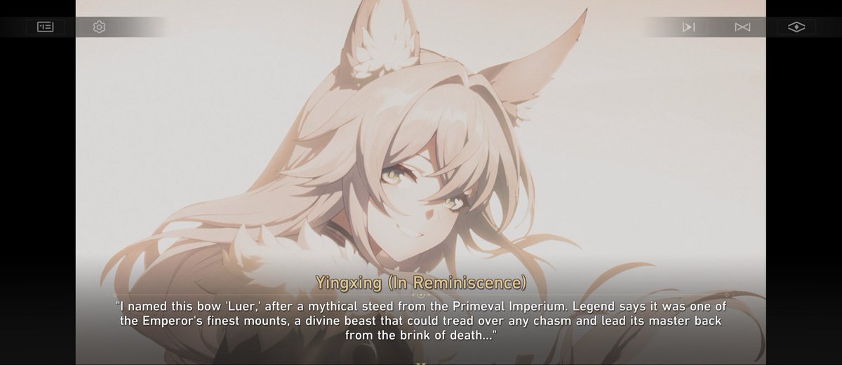 CEOofBlade's tweet photo. hsr 4.3 story spoilers 

debating over the name of the bow he made for baiheng THIS MEMORY MIGHT BE THE MOST MOURNFUL FOR MY POOR HEART https://t.co/73TQmAsc6M