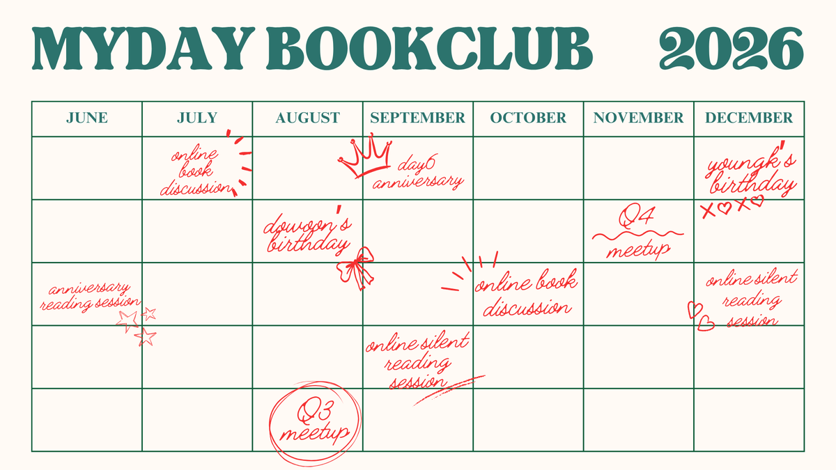 TheBookOfUsPH's tweet photo. 🍀 We still have half of the year for more bookish things! That's why we've lined up the rest of our chapters so you can plan your calendars in advance ✅

See you soon, MyDay Book Besties! 💚

*events/activities are tentative and may be adjusted by the admin as needed 🤗 https://t.co/MgR2YdT32P