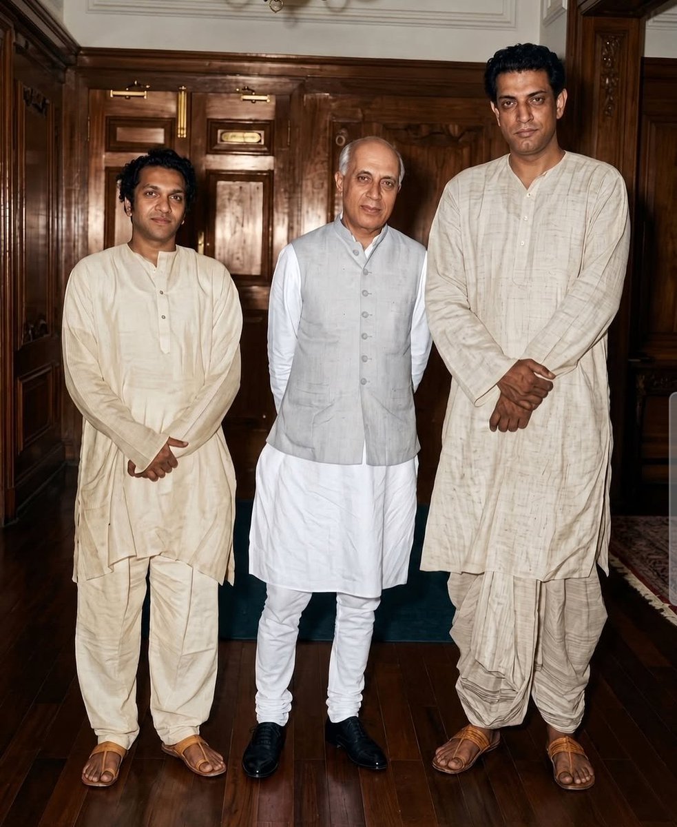 Fintech03's tweet photo. Since yesterday, a photograph of Satyajit Ray with Nehru (shared by Manoj - @awmanoj) has been making the rounds online. It reminded me of a fascinating story worth sharing. Everyone knows Satyajit Ray’s grandfather, Upendrakishore Ray Chowdhury, was a children's writer. Almost nobody knows that he was a world-class optical physicist & print tech mathematician whose research fundamentally corrected errors being made by the top printing houses in London & Germany.  

In the late 1890s, when the West was developing halftone printing (the technology used to print photographs in newspapers using tiny dots), they hit a massive roadblock. When printing multi-colored images, the overlay of cross-line screens created a chaotic, ugly optical distortion known as a Moiré pattern.  

Operating entirely out of a self-built lab cum studio at Shibnarain Dass Lane in Calcutta, w/o ever visiting Europe, Upendrakishore sat down with pure coordinate geometry & wave optics. He mathematically calculated that if we align the cross line screens at an exact 60 degree angle rather than the standard 45/90 degrees used in Europe, the Moiré pattern mathematically drops to zero.  

He went on to invent & patent the Automatic Screen-Adjusting Machine & wrote highly technical research papers on "Multiple Stops" & "The 60 degree Cross Line Screen." His research was so profoundly advanced that the leading international authority on printing tech, The Penrose Annual (published in London), published his findings across multiple volumes (1897-1912) to teach Western printers how to properly align optical lenses. 

Satyajit Ray did not just inherit an artistic mind; he inherited a genetic lineage of precise optical geometry. 1 can easily say that long before Ray calculated camera lenses for Charulata, his grandfather was rewriting the laws of lens physics for the Western hemisphere.