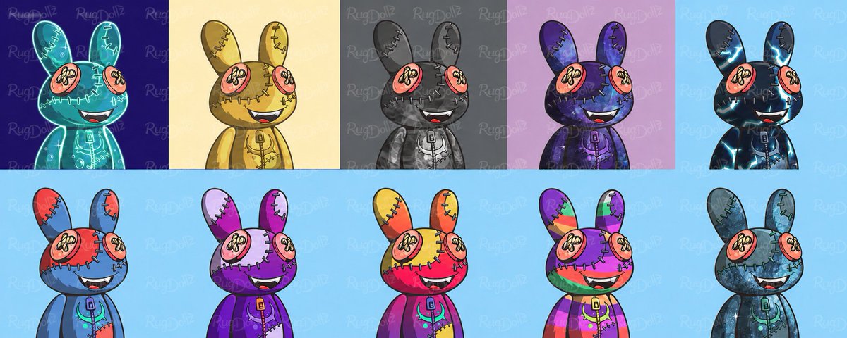 RugdollzNFT's tweet photo. New Dollz on the block 🧶

Preview of some of the Dollz skins remastered.
If you holding OG Dollz you can picture what your new art will look like

These will look 🔥 with the traits added!

AURA
GOLD
SMOKE
STARS
ELECTRIC
FIRE/WATER
RUGULICIOUS
PURPLE SUNRISE
RAINBOW
DARKMATTER https://t.co/ouPtp8Rhe7