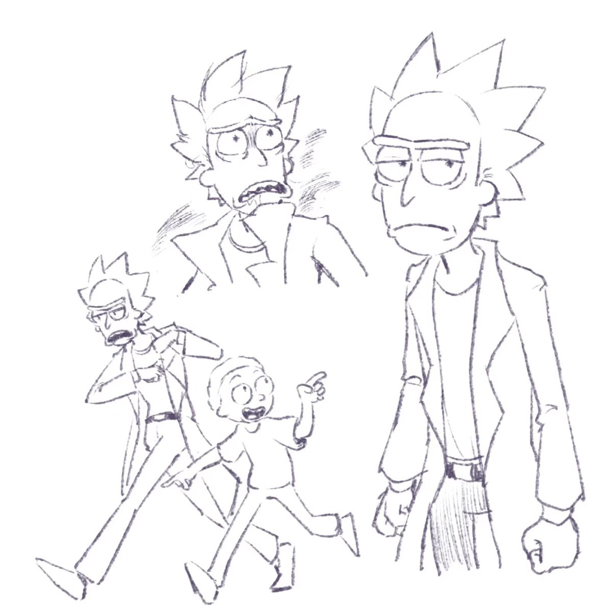 Fox_Cosmor's tweet photo. Hi I’m temporarily back and here’s a doodle of R&amp;M https://t.co/IPrv5bja6D