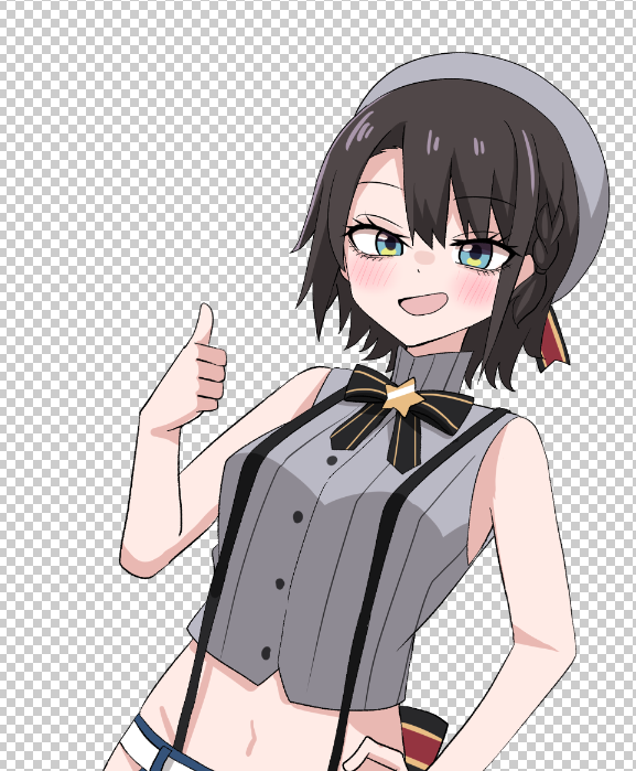 大空スバル ,大空スバル(制服風味なアイドル衣装) 「手描き切り抜き制作中～～～ 今回の主人公」|みなづきのイラスト