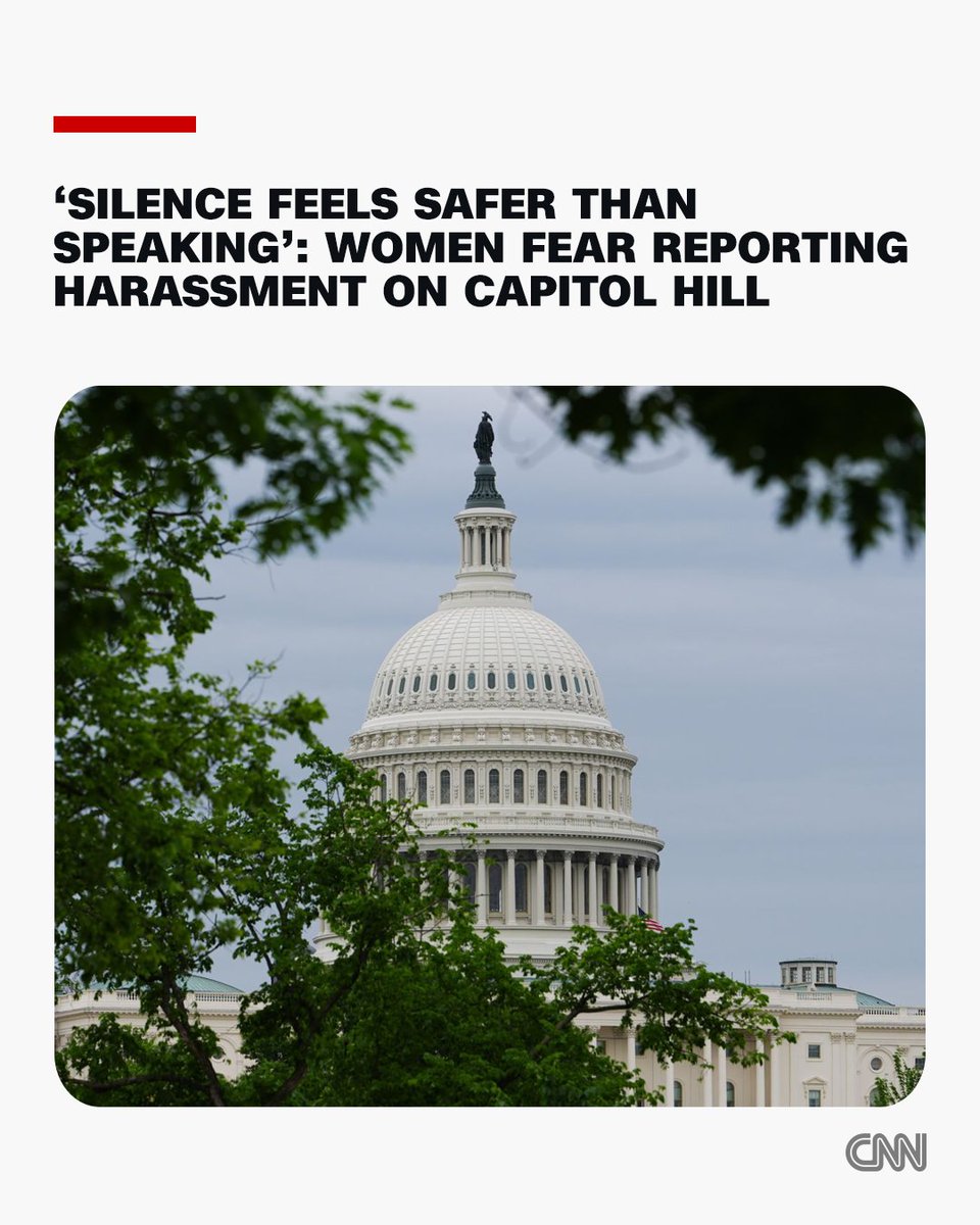 CNN's tweet photo. CNN spoke with more than a dozen current and former female staffers who say they've faced harassment from House members or senior congressional staff, nearly all of whom chose not to report the incidents and still fear publicly naming their harassers. 

Their stories — told under the condition of anonymity over concerns of retribution and corroborated by CNN to the extent possible through interviews, text messages, photo evidence and settlement documents — reveal how women working on Capitol Hill often face structural and cultural shortcomings in Congress that disincentivize staffers from reporting misconduct. https://t.co/j6QYy69wLP