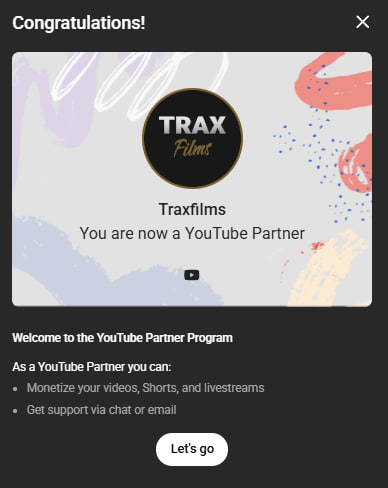 Traxfilms's tweet photo. YAYYY, I’m monetized again. Thank you @TeamYouTube for your help and time.

It took a long time to get it back, but I’m still really thankful. https://t.co/mXHOCuA3al