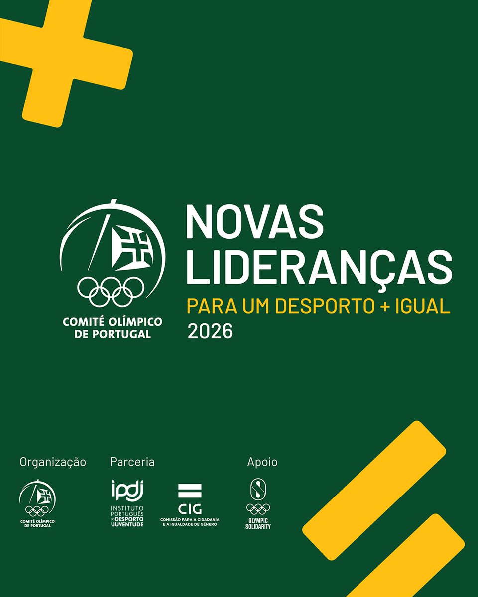IPDJ_IP's tweet photo. Abertas inscrições | 4.ª edição do programa de formação e mentoria promovido pelo COP, com a parceria do IPDJ e da CIG.

És dirigente desportivo/a e tens menos de 35 anos? Este programa é para ti 🫵

Candidaturas abertas até 𝟯𝟬 𝗱𝗲 𝗷𝘂𝗻𝗵𝗼! https://t.co/fwh9ygbXrZ