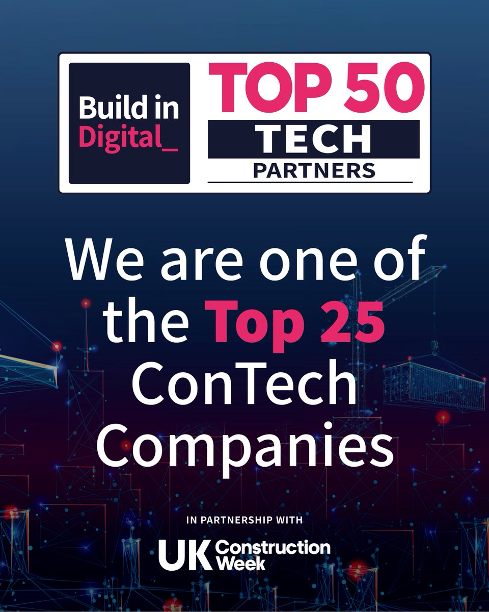 ineightsoftware's tweet photo. InEight has been named to the Top 25 ConTech Partners in 2026 by @buildindigital!

We are proud to be recognised among the leading construction tech vendors, and can't wait to show you why at Digital Construction Week in London starting tomorrow.

Find us at stand #D255! https://t.co/hsY4nWJsIm
